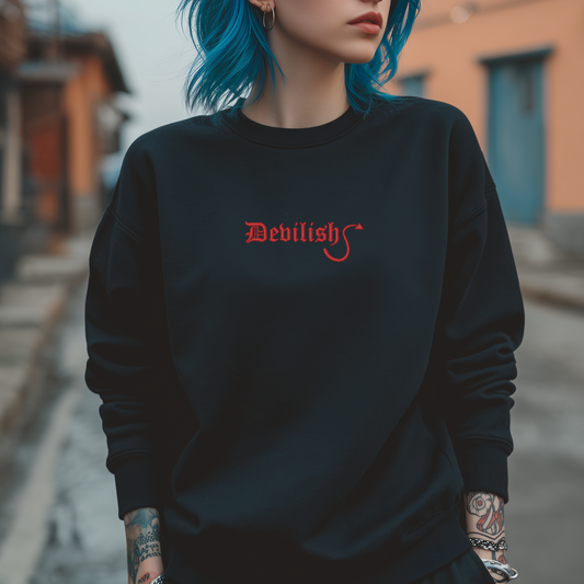 Devilish Embroidered Sweater