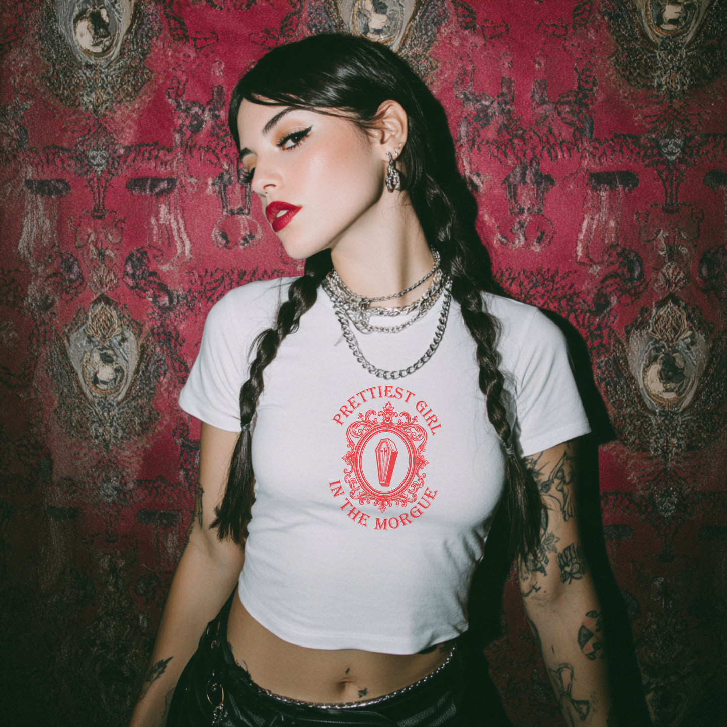Prettiest Girl in the Morgue Crop Top