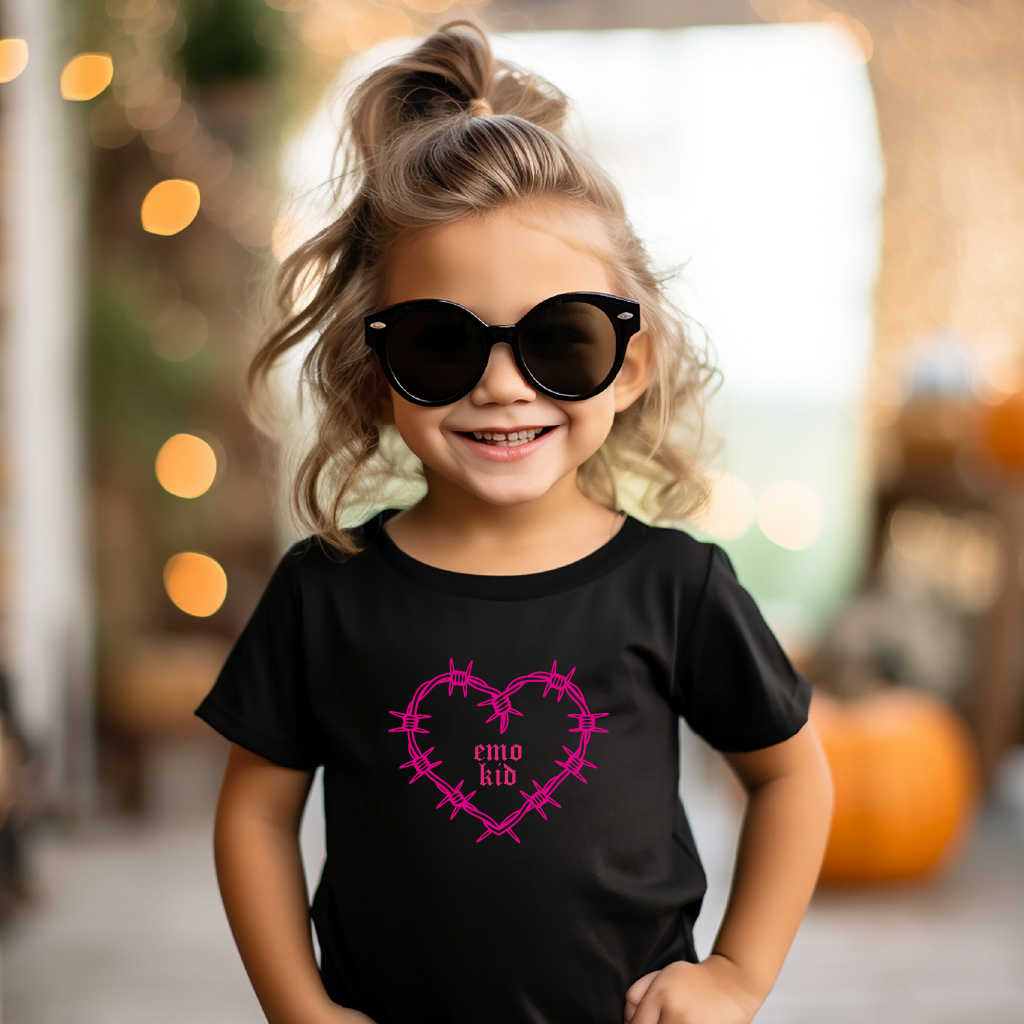 Emo Kid Barbed Wire Heart Shirt
