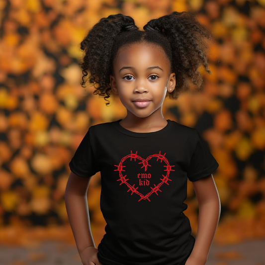 Emo Kid Barbed Wire Heart Shirt